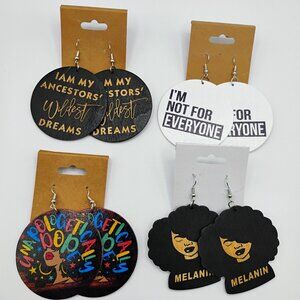 Wood earrings 4 pair new condition